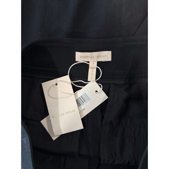 NWT Rebecca Taylor Women Shorts Black Hi Rise Pleated Lightweight Stretch Size 2 - Picture 4 of 10